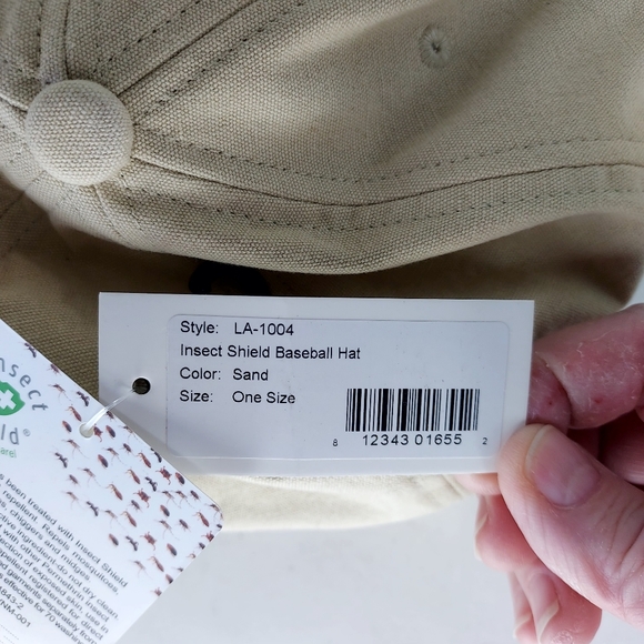 Insect Shield Bug Repellent Sand Color Baseball Hat Cap One Size Adjustable Back - Picture 8 of 10